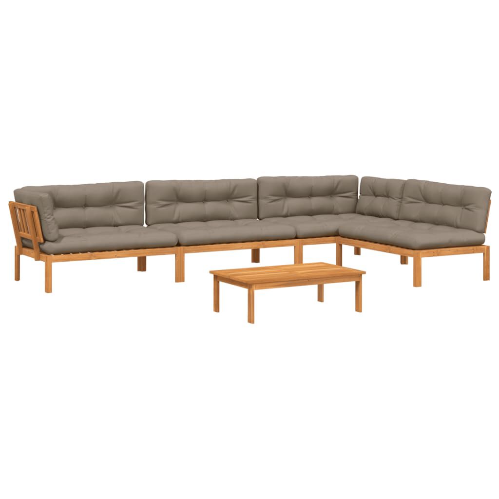 vidaXL 5 Piece Garden Pallet Sofa Set with Cushions Solid Wood Acacia