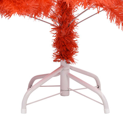 vidaXL Artificial Pre-lit Christmas Tree with Ball Set Red 240 cm PVC