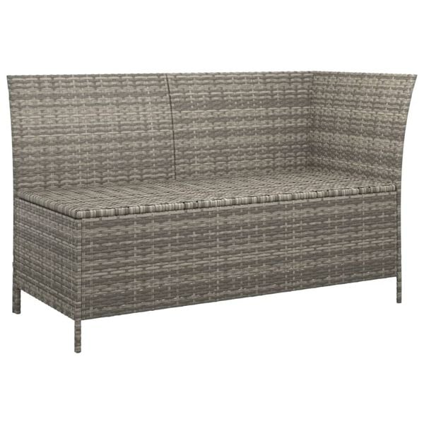 vidaXL 4 Piece Garden Lounge Set with Cushions Grey Poly Rattan