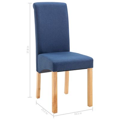 vidaXL Dining Chairs 4 pcs Blue Fabric