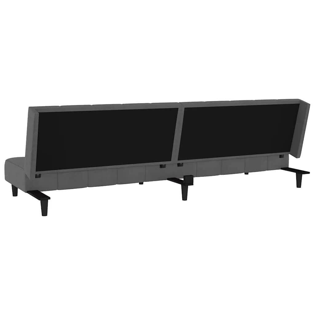 vidaXL 2-Seater Sofa Bed Dark Grey Velvet