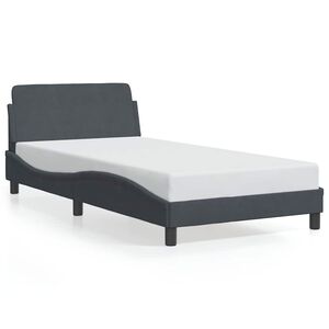 vidaXL Bed Frame "Dover" Dark Grey 100x190 cm Velvet