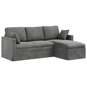 vidaXL Sofa Dark Grey 198 x 134 x 80 cm Velvet