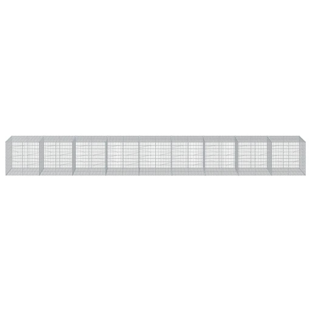 vidaXL Gabion Basket with Cover 900x100x100 cm Galvanised Iron
