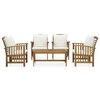 vidaXL 5 Piece Garden Lounge Set with Cushions Solid Acacia Wood (310255+2x310257)