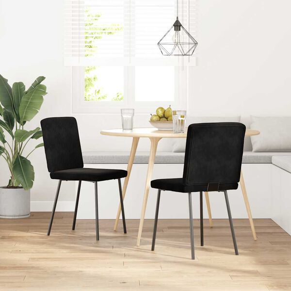 vidaXL Dining Chairs 2 pcs Black Velvet