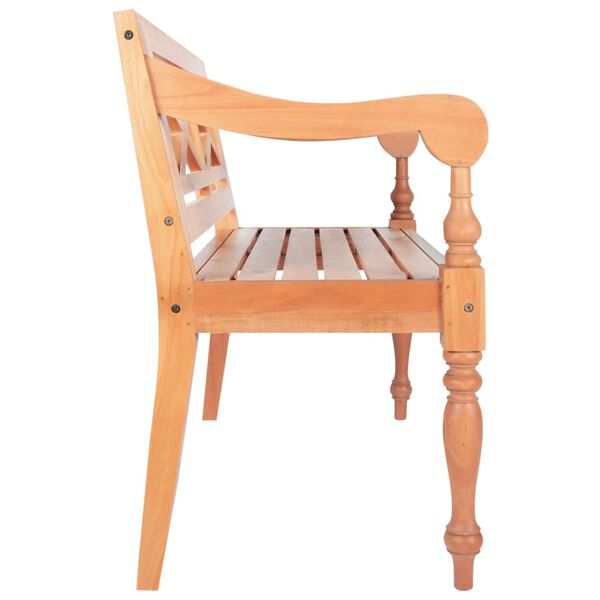 vidaXL Batavia Bench 98 cm Solid Mahogany Wood Light Brown