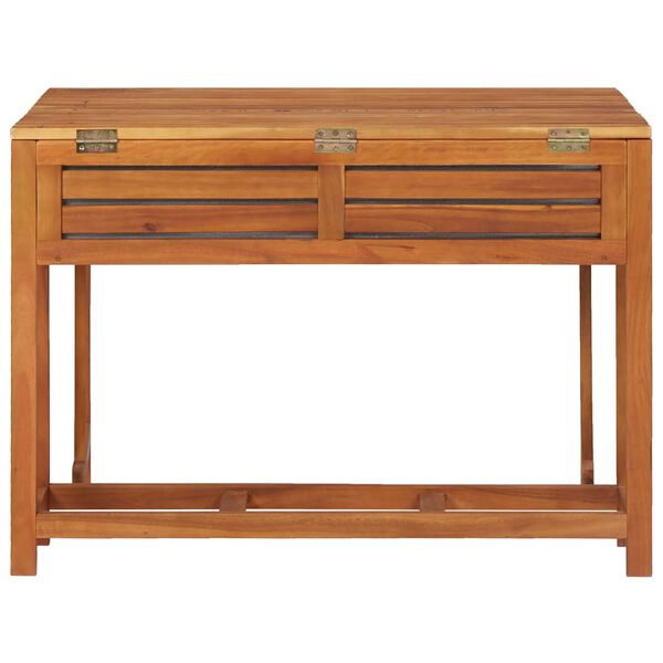 vidaXL Garden Planter Table with 2 Bistro Chairs Solid Acacia Wood