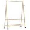 vidaXL Clothes Rack with Shelves and Wheels 132x45.5x155.5 cm Bamboo