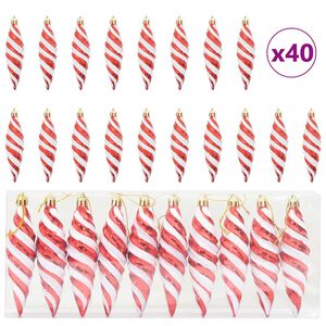 vidaXL Christmas Tree Decoration 40 pcs Red