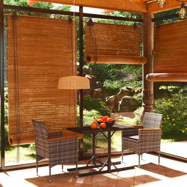 vidaXL 3 Piece Garden Dining Set Grey
