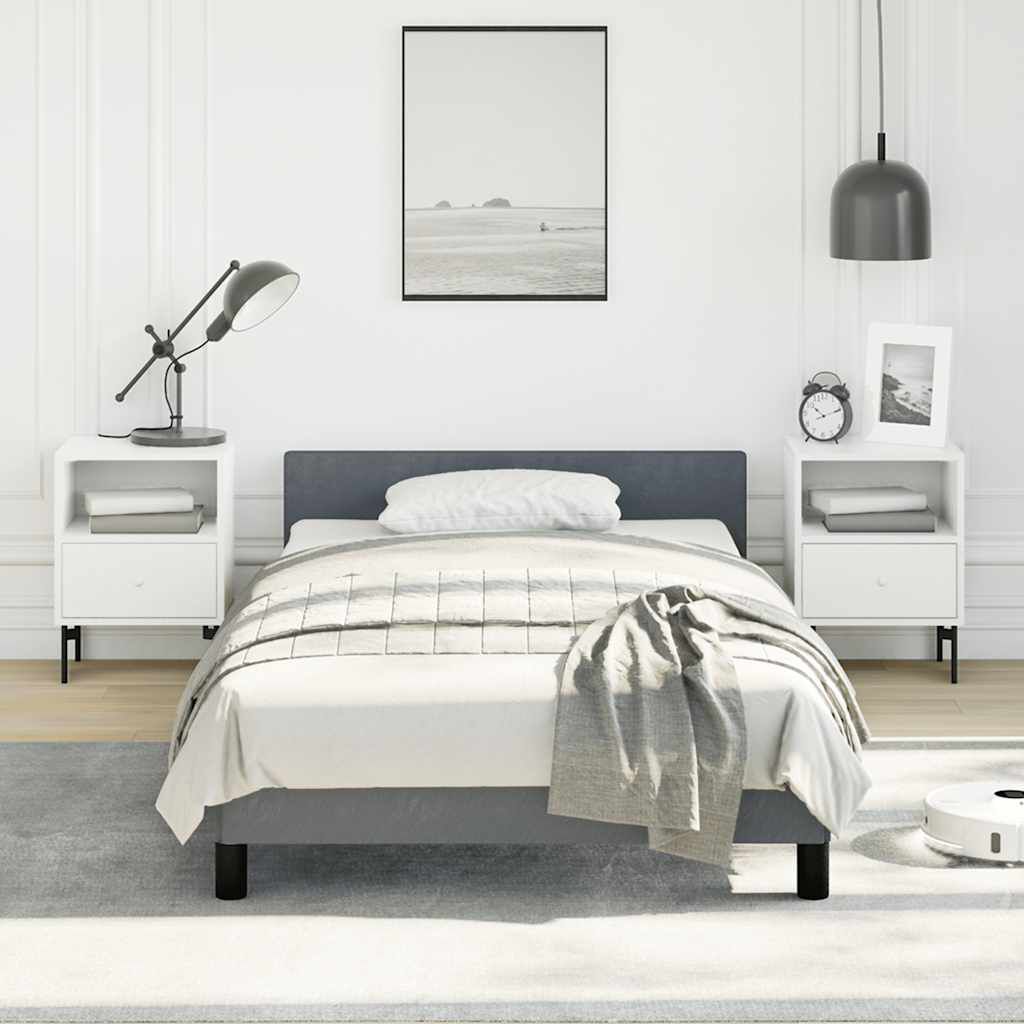vidaXL Bed Frame without Mattress Dark Grey 100x203 cm Velvet
