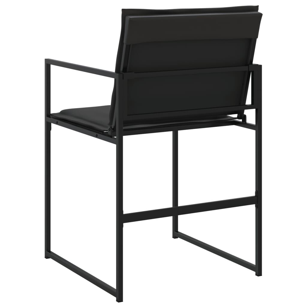 vidaXL Garden Chairs with Cushions 4 pcs Black Steel and Textilene