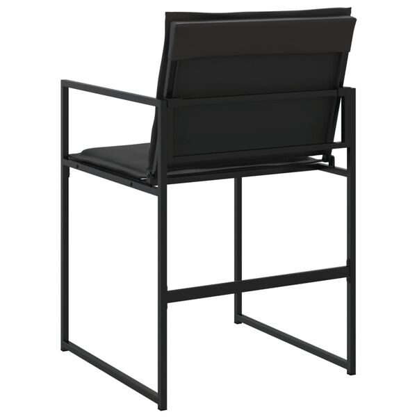 vidaXL Garden Chairs with Cushions 4 pcs Black Steel and Textilene