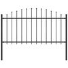 vidaXL Garden Fence with Spear Top Steel 170x150 cm Black