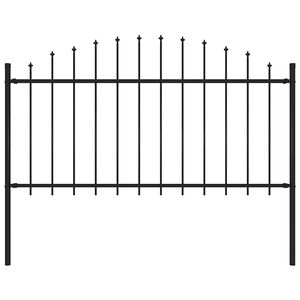vidaXL Garden Fence with Spear Top Steel 170x150 cm Black