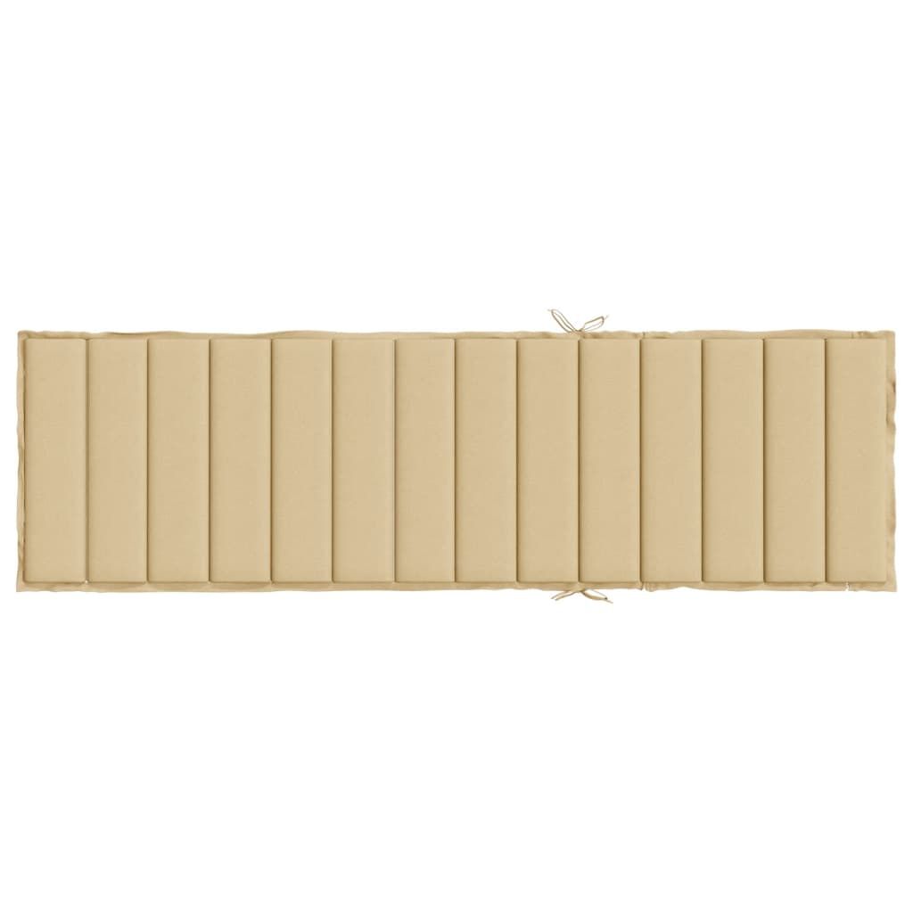vidaXL Sun Lounger Cushion Melange Beige 200x60x4 cm Fabric
