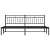 vidaXL Metal Bed Frame without Mattress with Headboard Black 193x203cm