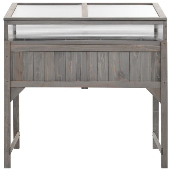 vidaXL Raised Bed with Greenhouse 110x54x120 cm Solid Fir Wood