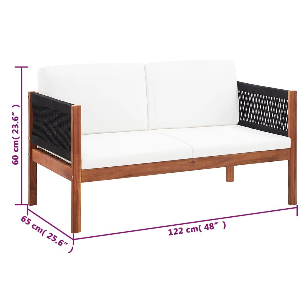 vidaXL 4 Piece Garden Lounge Set Solid Acacia Wood