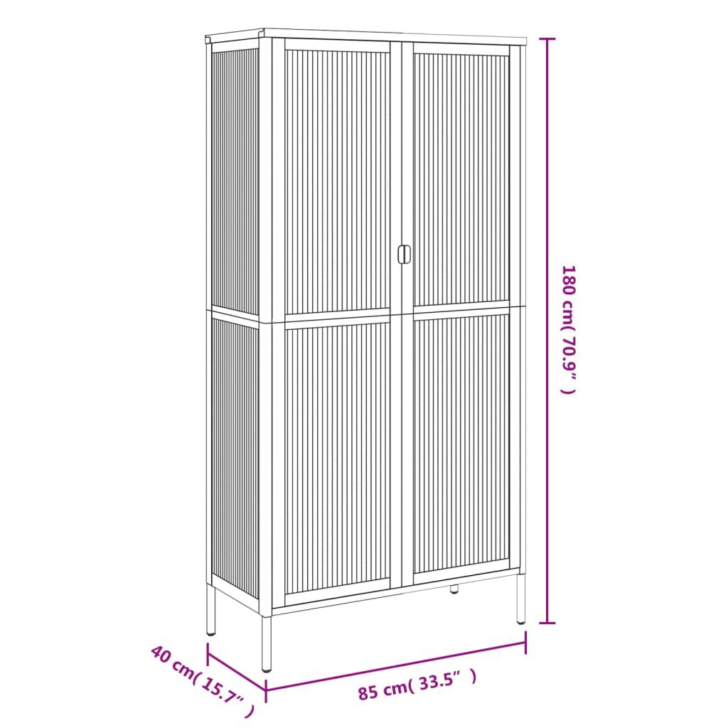 vidaXL Highboard Black 85x40x180 cm Glass and Steel