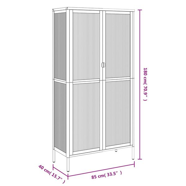 vidaXL Highboard Black 85x40x180 cm Glass and Steel