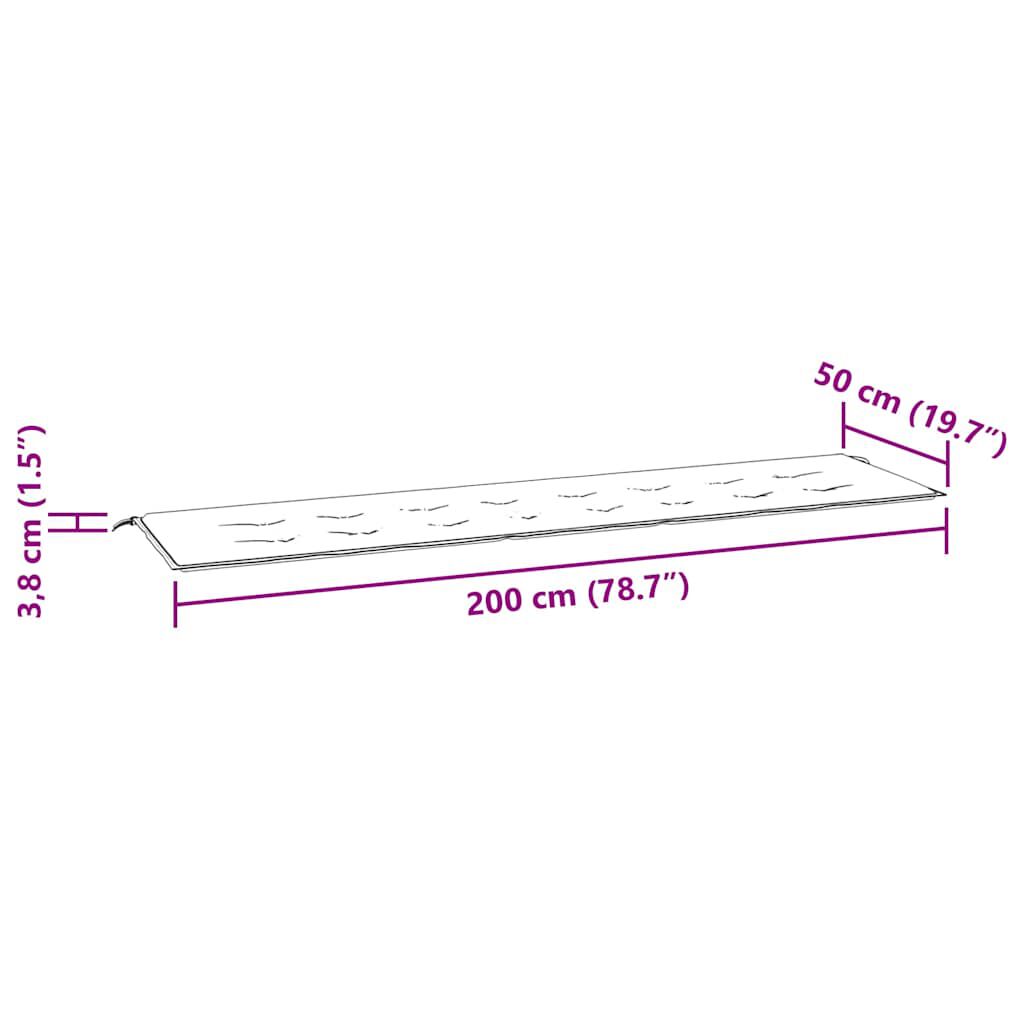 vidaXL Garden Bench Cushion Taupe 200x50x4 cm Oxford Fabric