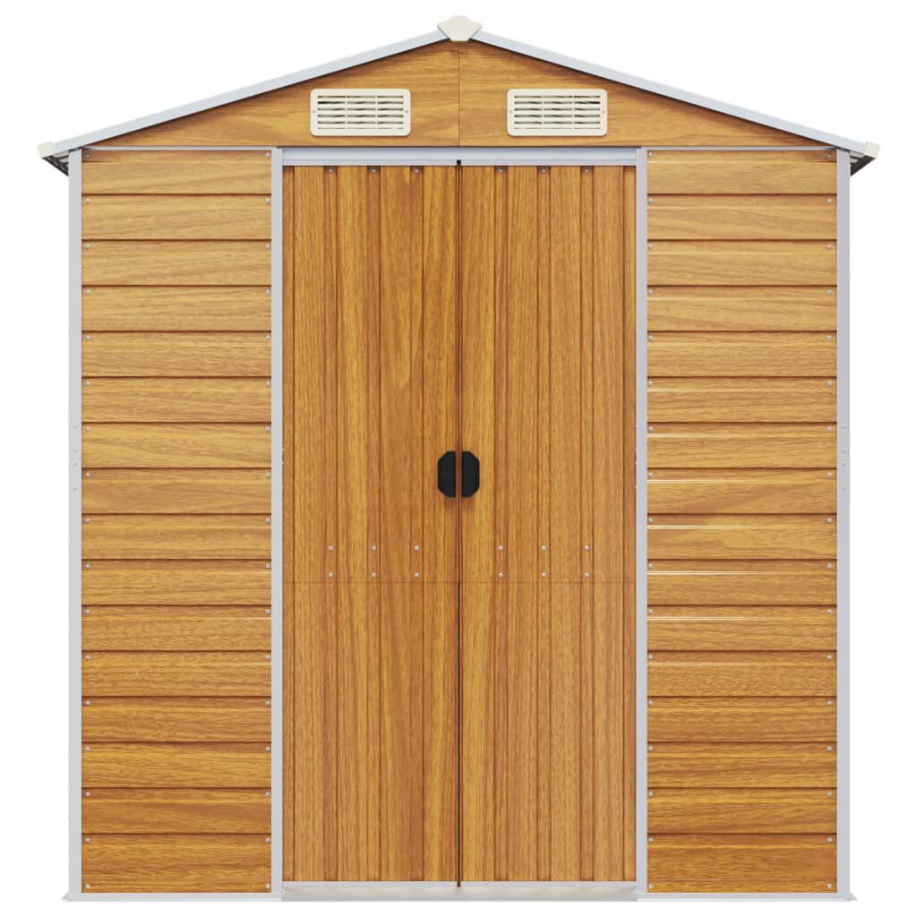 vidaXL Garden Shed Light Brown 191x130x198 cm Galvanised Steel
