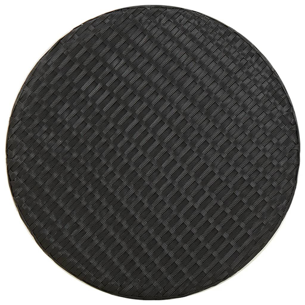 vidaXL Tea Table Black 45 cm Poly Rattan