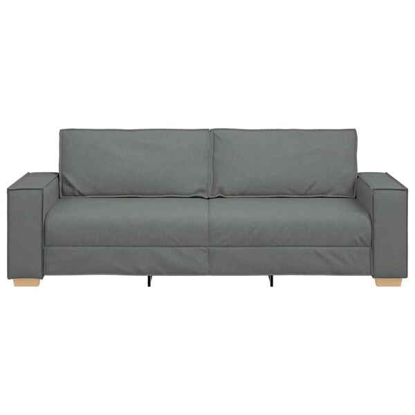 vidaXL 3-Seater Sofa Dark Grey 220x78x84 cm Fabric