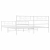 vidaXL Metal Bed Frame without Mattress with Footboard White 183x213cm