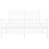 vidaXL Metal Bed Frame without Mattress with Footboard White 135x190cm