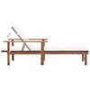 vidaXL Sun Lounger with Cushion Poly Rattan and Solid Acacia Wood Black