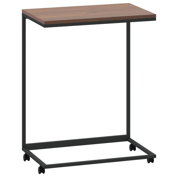 vidaXL Side Table with Wheels Black 55x35x70 cm Engineered Wood