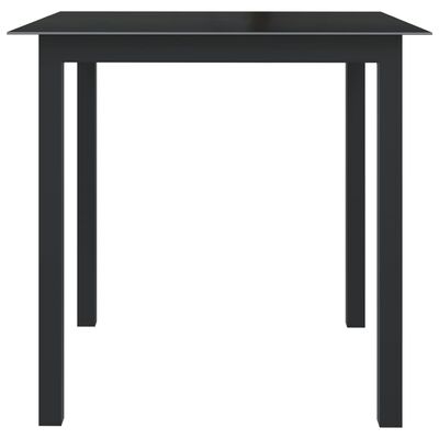 vidaXL Garden Table Black 80x80x74 cm Aluminium and Glass