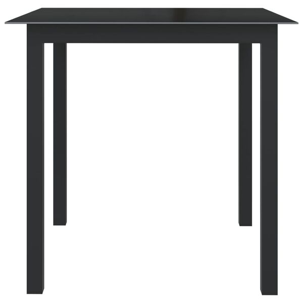 vidaXL Garden Table Black 80x80x74 cm Aluminium and Glass