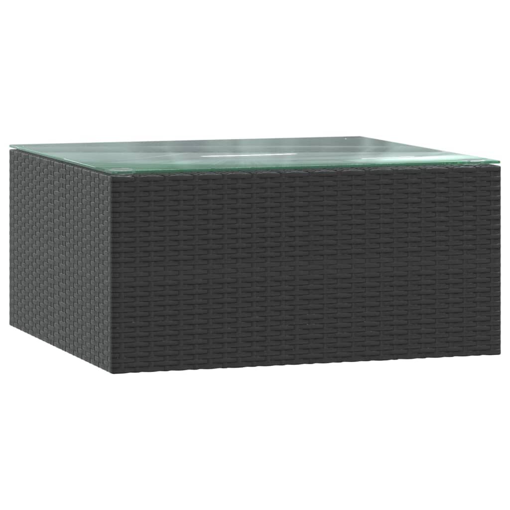 vidaXL 9 Piece Garden Lounge Set with Cushions Poly Rattan Black
