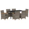 vidaXL Garden Dining Set 7 pcs Grey Poly Rattan