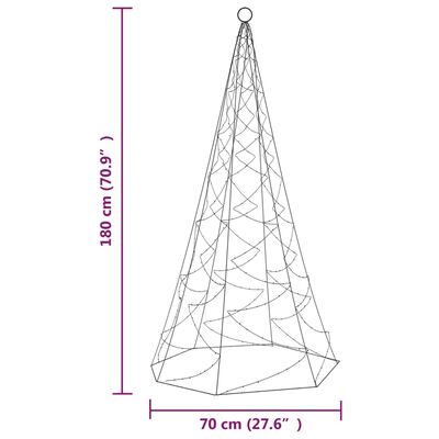 vidaXL Christmas Tree on Flagpole Warm White 200 LEDs 180 cm