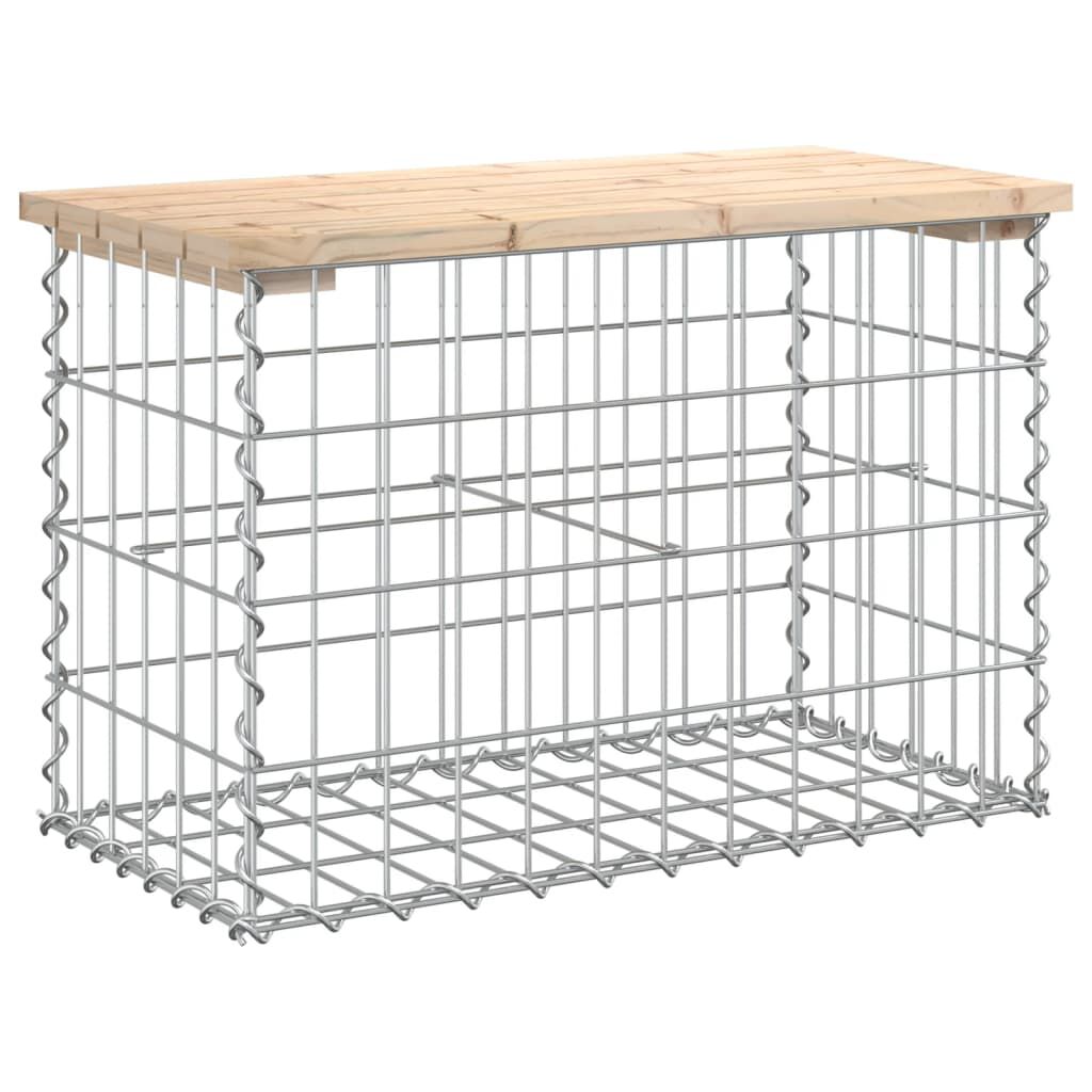 vidaXL Garden Bench Gabion Design 63x31.5x42 cm Solid Wood Pine