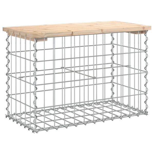 vidaXL Garden Bench Gabion Design 63x31.5x42 cm Solid Wood Pine