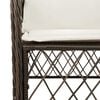 vidaXL 7 Piece Garden Dining Set with Cushions Brown Poly Rattan