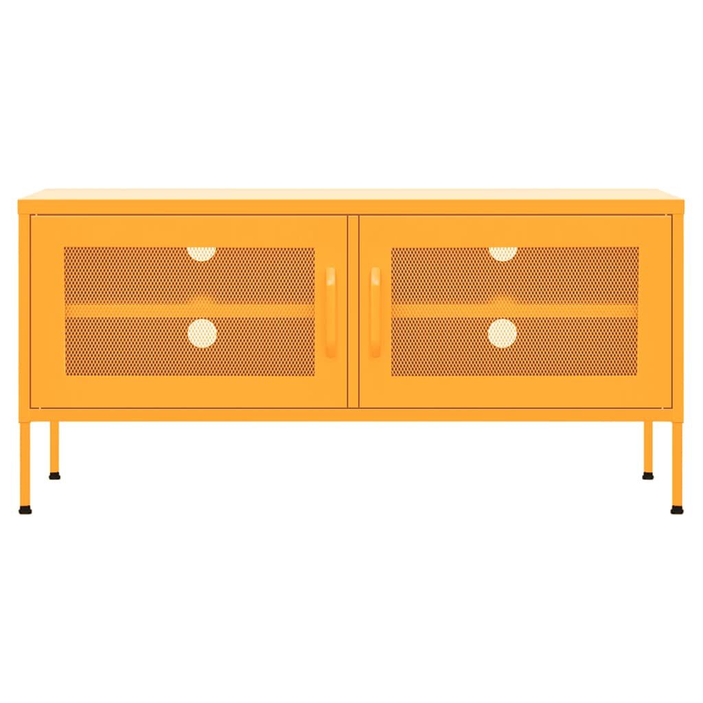 vidaXL TV Cabinet Mustard Yellow 105x35x50 cm Steel