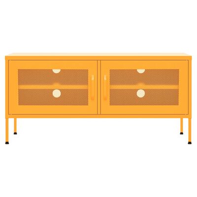 vidaXL TV Cabinet Mustard Yellow 105x35x50 cm Steel