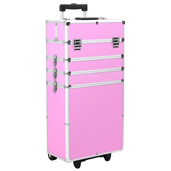 vidaXL Make-up Trolley Aluminium Pink