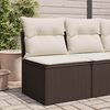 vidaXL Garden Sofa Armless with Cushions Brown Poly Rattan
