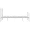 vidaXL Metal Bed Frame without Mattress with Footboard White 150x200cm