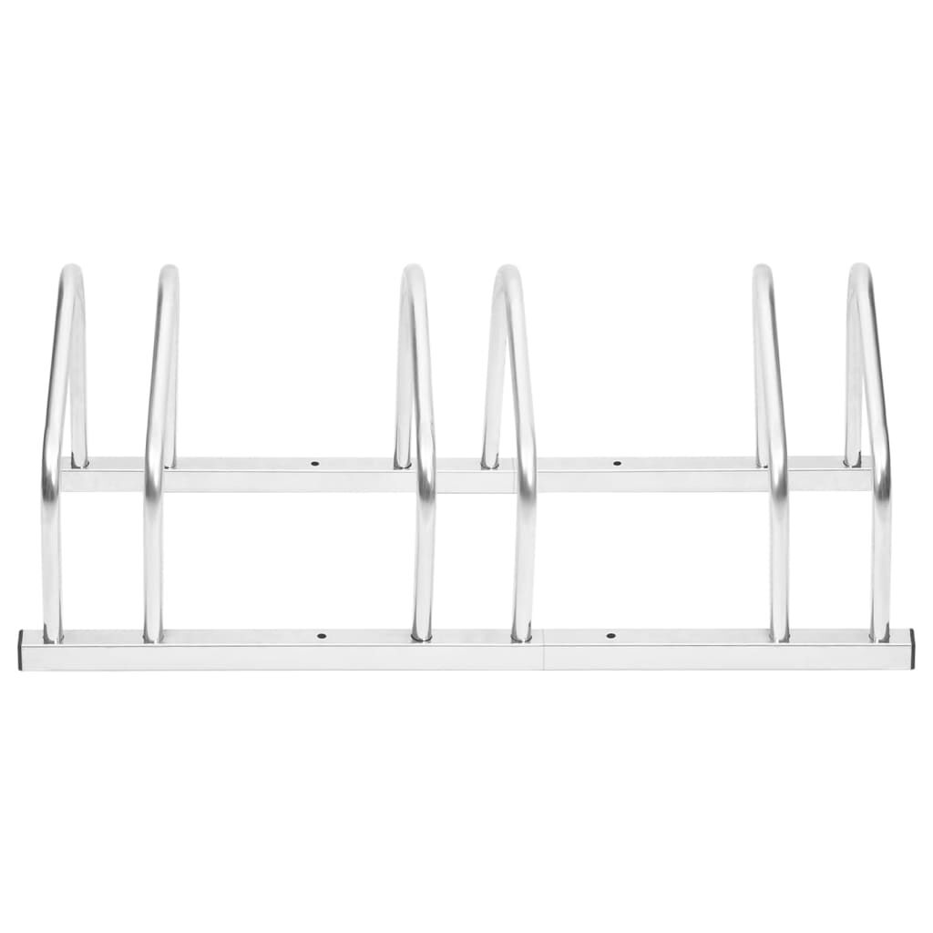 vidaXL Bike Rack for 3 Bikes Galvanised Steel