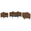 vidaXL 3 Piece Sofa Set with Pillows Brown Velvet
