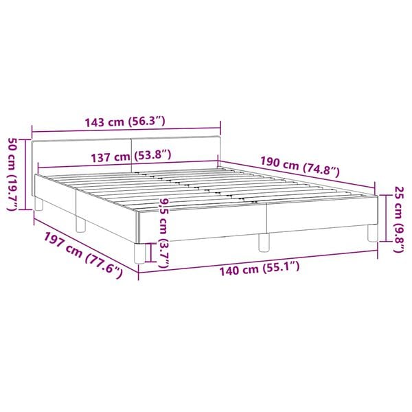 vidaXL Bed Frame without Mattress Dark Grey Double Velvet